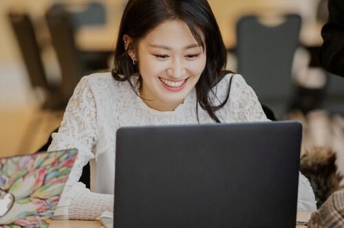 Student on a computer